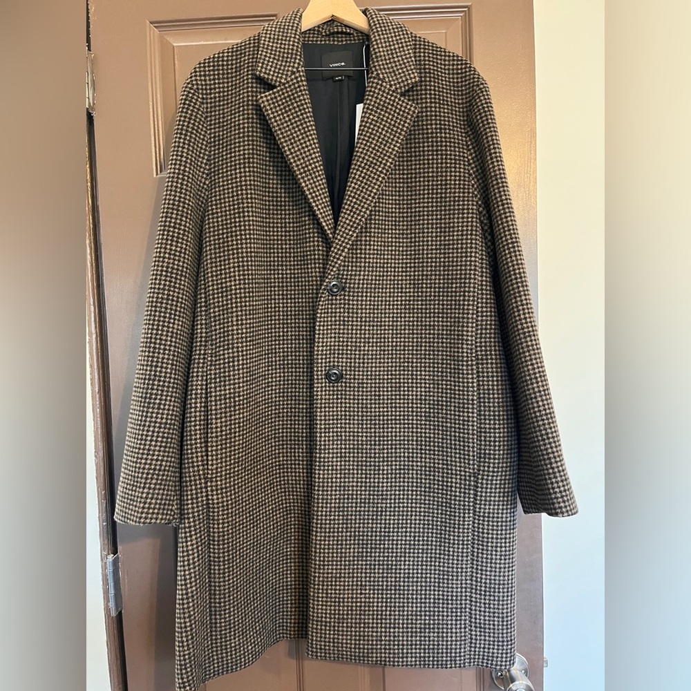 Vince Men's Black Wool-Blend Coat BNWT Size XL RRP$825